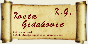 Kosta Gidaković vizit kartica